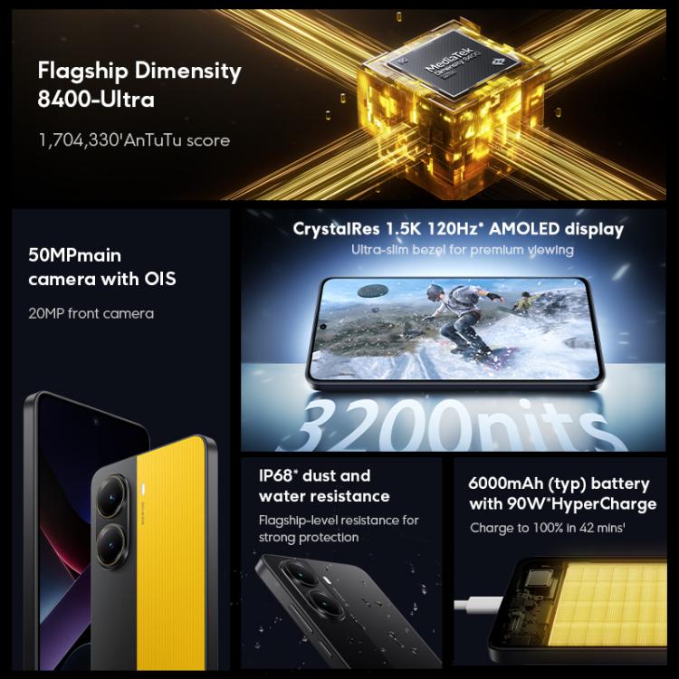 Xiaomi POCO X7 Pro 5G Global, 12GB+256GB, In-screen Fingerprint, 6.67 inch Xiaomi HyperOS 2 MediaTek Dimensity 8400-Ultra Octa Core, NFC, Network: 5G, 12GB+256GB Xiaomi POCO X7 Pro 5G Global, 12GB+256GB, In-screen Fingerprint, 6.67 inch Xiaomi HyperOS 2 MediaTek Dimensity 8400-Ultra Octa Core, NFC, Network: 5G, 12GB+256GB